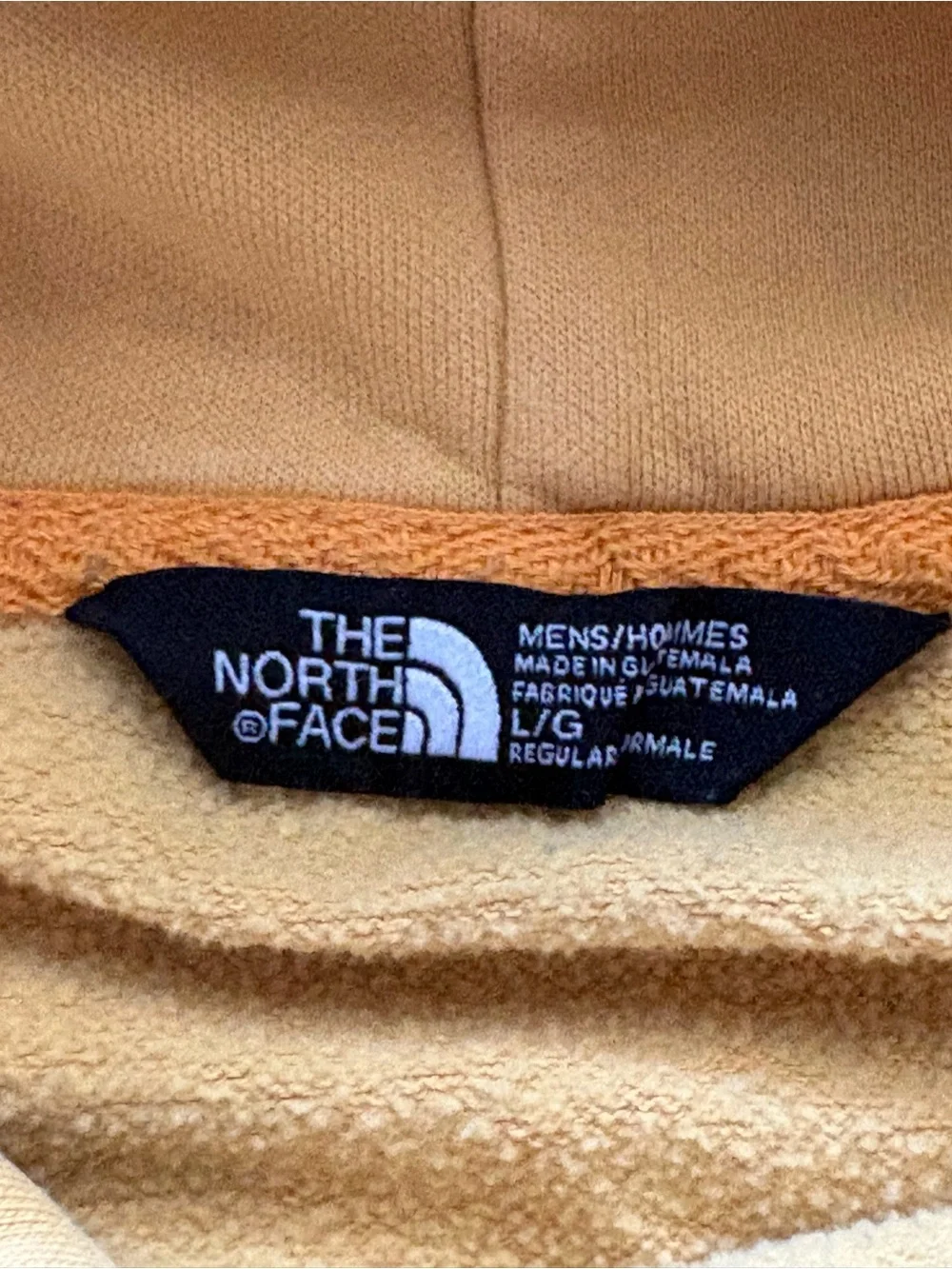 The North Face Men’s Hoodie Large Mustard Yellow Logo Pullover